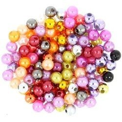 Perły Perełki Koraliki Akrylowe Wielokolorowy 6mm