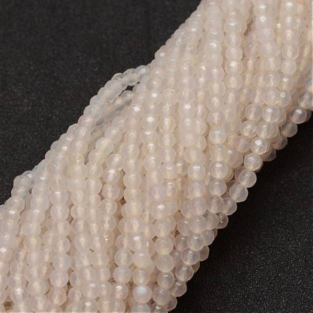Agat Linen Kamień Jubilerski Fasetowany kula 4mm 