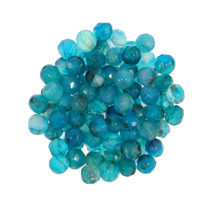 Agat Cyan Kamień Jubilerski Fasetowany kula 4mm