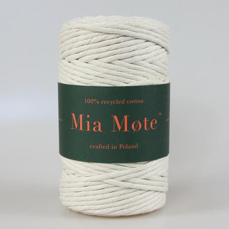 Mia Mote™ Classic Line Sznurek bawełniany skręcany do makramy 5mm ivory