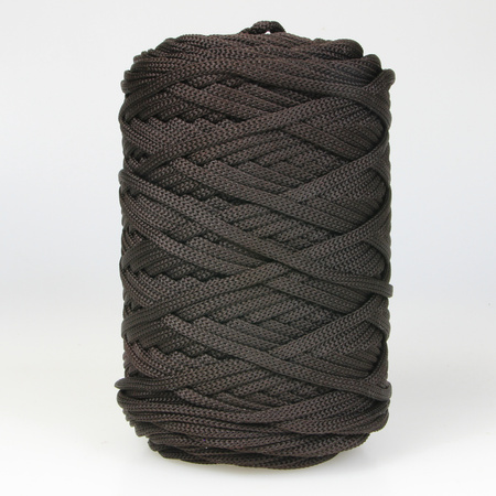 Sznurek poliestrowy płaski 5 mm bez rdzenia – do torebek i makramy, Brązowy Gorzka Czekolada | Andalusit | Mia Mote™ ByBag