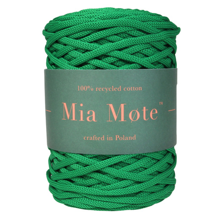 Sznurek poliestrowy płaski 5 mm bez rdzenia – do torebek i makramy, Zielony Trawa | Tsavoryt| Mia Mote™ ByBag