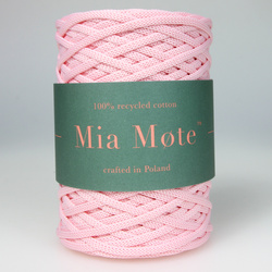 Sznurek poliestrowy płaski 5 mm bez rdzenia – do torebek i makramy, Różowy Pastelowy | Light Morganite | Mia Mote™ ByBag