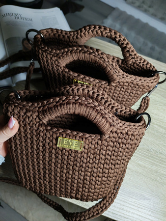 Sznurek poliestrowy płaski 5 mm bez rdzenia – do torebek i makramy, Brązowy Czekolada | Zirconium | Mia Mote™ ByBag