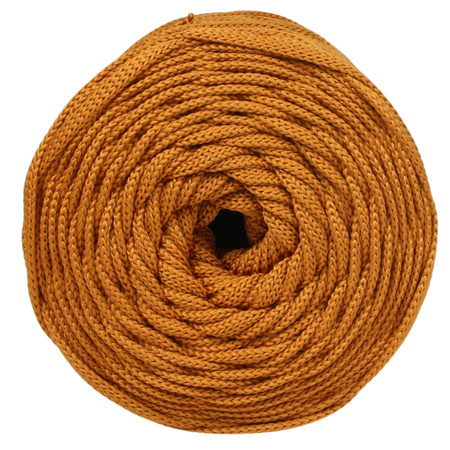 Sznurek poliestrowy płaski 5 mm bez rdzenia – do torebek i makramy, Bursztynowy | Amber | Mia Mote™ ByBag
