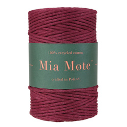 Mia Mote™ Classic Line Sznurek bawełniany skręcany do makramy Garnet 3mm