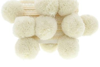 Taśma dekoracyjna z pomponami śmietanowy 50mm