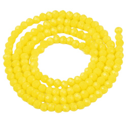 Koraliki Fasetowane Kryształki Szklane Rondelle Żółty 2.7x1.5mm