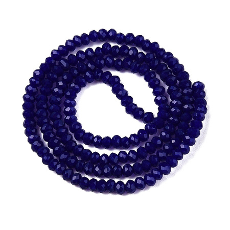 Koraliki Fasetowane Kryształki Szklane Rondelle Kobaltowy 2.7x1.5mm