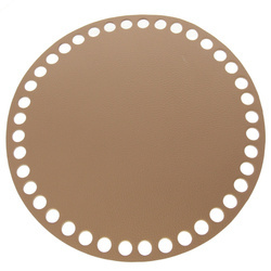 Dno do torebki baza spód makramy noodle 20cm otwory 10mm - skóra naturalna