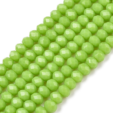 Koraliki Fasetowane Kryształki Szklane Rondelle Limonka 2.7x1.5mm