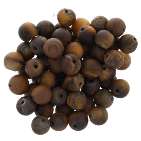 Kamień Jubilerski Tygrysie oko matowy kula 6mm