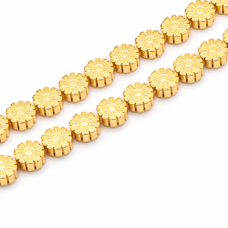 Kamień Jubilerski Hematyt Non-Magnetic Golden Kwiatek 6x3mm