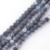Agat Ognisty Frosted Gray Kamień Jubilerski gładki kula 6mm
