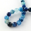 Agat Pasiasty Dodger Blue Kamień Jubilerski gładki kula 4mm 