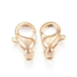 Zapięcie Karabińczyk Stal Chirurgiczna kolor złoty 18K 9x6mm