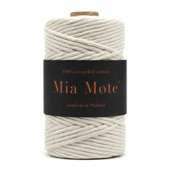 Mia Mote™ Classic Line Sznurek bawełniany skręcany do makramy 5mm limestone