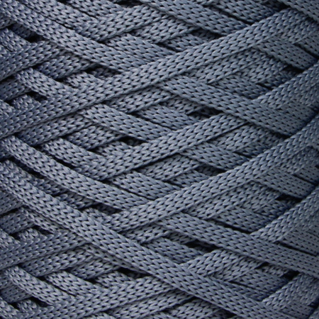 Sznurek poliestrowy płaski 5 mm bez rdzenia – do torebek i makramy, Srebrny Stalowy | Smok Quartz | Mia Mote™ ByBag