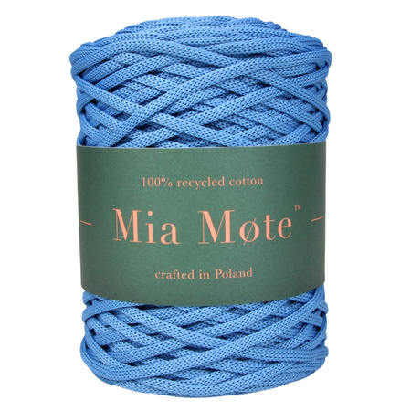 Sznurek poliestrowy płaski 5 mm bez rdzenia – do torebek i makramy, Niebieski | Rhodisite | Mia Mote™ ByBag