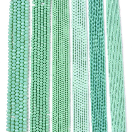 Koraliki Fasetowane Kryształki Szklane Rondelle Miętowy 2.7x1.5mm