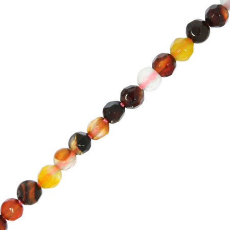 Agat Colorful Kamień Jubilerski Fasetowany kula 4mm