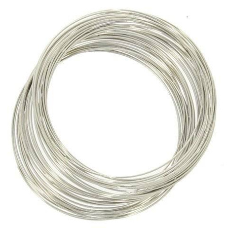 Baza Bransolety Drut Pamięciowy na Rękę Kolor Srebrny 50~55mm