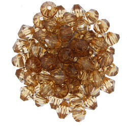 Koraliki Akrylowe Diamentowane Bicone ciemny beż 8mm