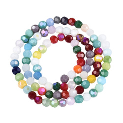 Koraliki Fasetowane Kryształki Szklane Kula Multikolor 4mm