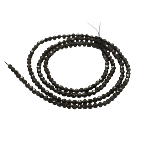 Obsydian Naturalny - kamień ochrony, transformacji i wewnętrznej siły - kula fasetowana 2mm