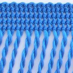 Frędzle skręcane Taśma dekoracyjna z frędzlami niebieski ciemny 60mm