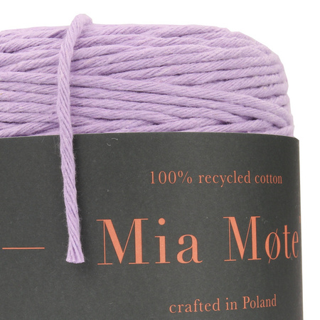 Sznurek bawełniany skręcany do makramy eco liliowy 3mm