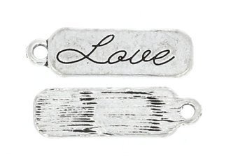 Zawieszka z przesłaniem Grawerka Love 26x9mm