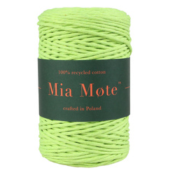 Mia Mote™ Classic Line Sznurek bawełniany skręcany do makramy 2mm lime quartz