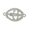Łącznik przekładka do bransoletek naszyjnika z cyrkoniami harcerz biały 33x20mm