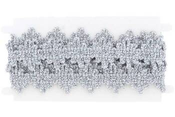 Taśma Tasiemka Pasmanteryjna Ozdobna Metalizowana Wstążka Kolor Srebrny 20mm