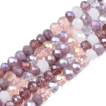 Koraliki Fasetowane Kryształki Szklane Rondelle Srebrna Orchidea 3x2mm