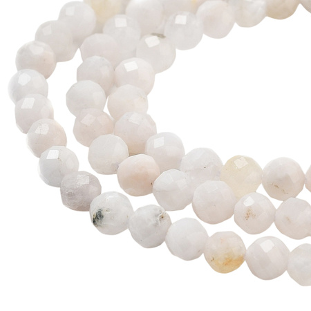 Kamień księżycowy tęczowy moonstone rainbow - kamień intuicji, kobiecości i harmonii - kula fasetowana 3.5 mm