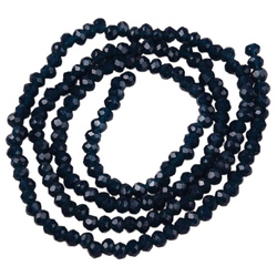 Koraliki Fasetowane Kryształki Szklane Rondelle Morski Granatowy 2.7x1.5mm