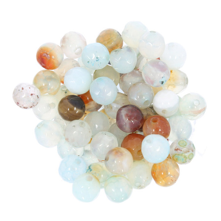 Agat Smoczy Sky Blue Kamień Jubilerski Fasetowany kula 6mm 