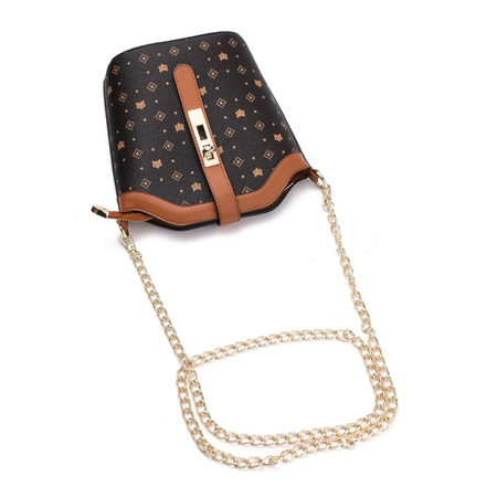 Łańcuszek metalowy z karabińczykami pasek do torebki złoty 10mm 116cm