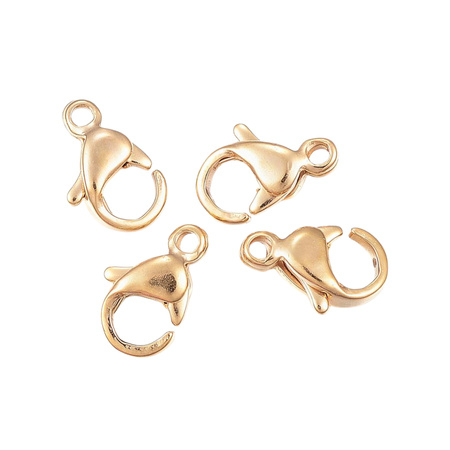 Zapięcie Karabińczyk Stal Chirurgiczna kolor złoty 18K 12x7mm