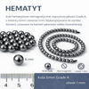 Kamień Jubilerski Hematyt Non-Magnetic Grafitowy Kula 6mm