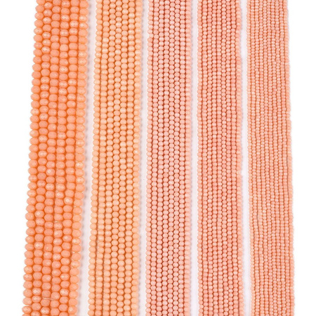 Koraliki Fasetowane Kryształki Szklane Rondelle Łososiowy 2.7x1.5mm