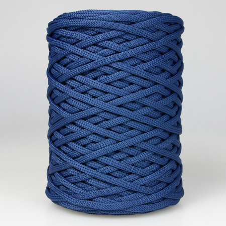Sznurek poliestrowy płaski 5 mm bez rdzenia – do torebek i makramy, Niebieski Jeans | Lapis Lazuli | Mia Mote™ ByBag