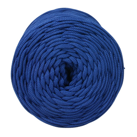 Sznurek poliestrowy płaski 5 mm bez rdzenia – do torebek i makramy, Szafirowy | Chalkantyt | Mia Mote™ ByBag