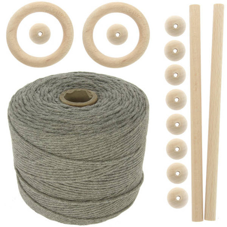 Zestaw do makramy dla początkujących 2mm z akcesoriami