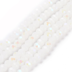Koraliki Fasetowane Kryształki Szklane Rondelle Biały AB 2.7x1.5mm