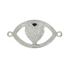 Łącznik przekładka do bransoletek naszyjnika oko z sercem różowy czarny 41x21mm