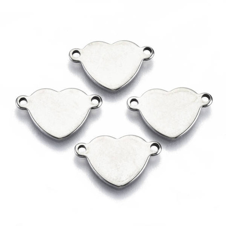 Zawieszka Celebrytka do łańcuszka Stal Chirurgiczna Serce 10x15.5x1mm