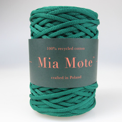 Sznurek poliestrowy płaski 5 mm bez rdzenia – do torebek i makramy, Zielony Butelkowy | Emerald | Mia Mote™ ByBag